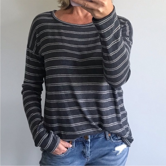 Navy & Creamy White Stripe Long Sleeve Top - Picture 1 of 6